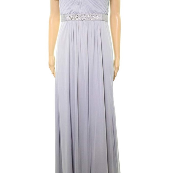 NWT Adrianna Papell Gray Beaded Strapless Gown - Picture 5 of 7